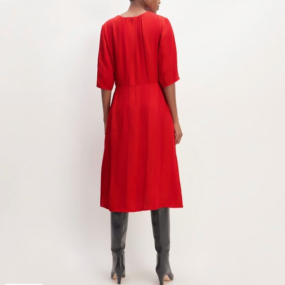 Everlane Red The City Stripe Ruched Dress - Picture 14 of 15